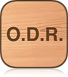 The Office Discipline Referral application's logo which is a wooden board with the letters O.D.R routed into it.