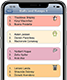 A thumbnail of an iPhone displaying a screen from RandoMeister showing colorful groups.