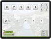 A thumbnail of a landscape iPad displaying a screen from This=That which shows Foča town and the river, in Bosnia and Herzegovina as the backdrop of the app. The equation has not been solved so the backdrop image is dimmed.