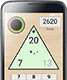 A thumbnail of a portrait Android phone displaying an addition / subtraction problem against a timer in the Terrific Triangle app.